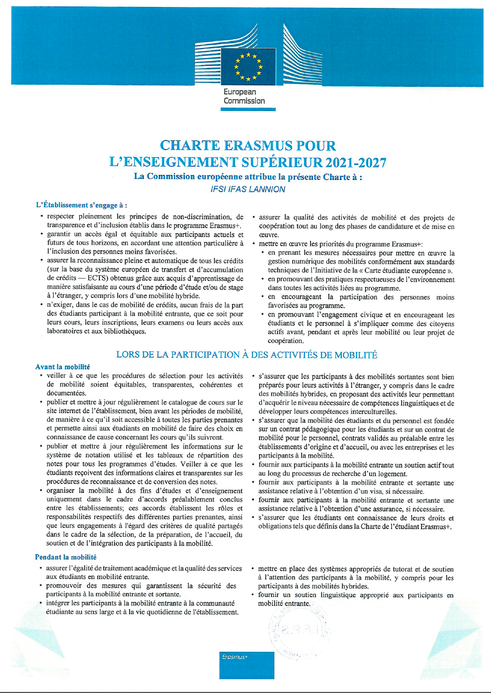 Charte ERASMUS